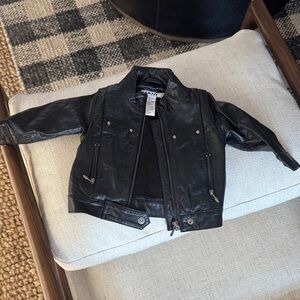 DKNY Kids Black Faux Leather Jacket